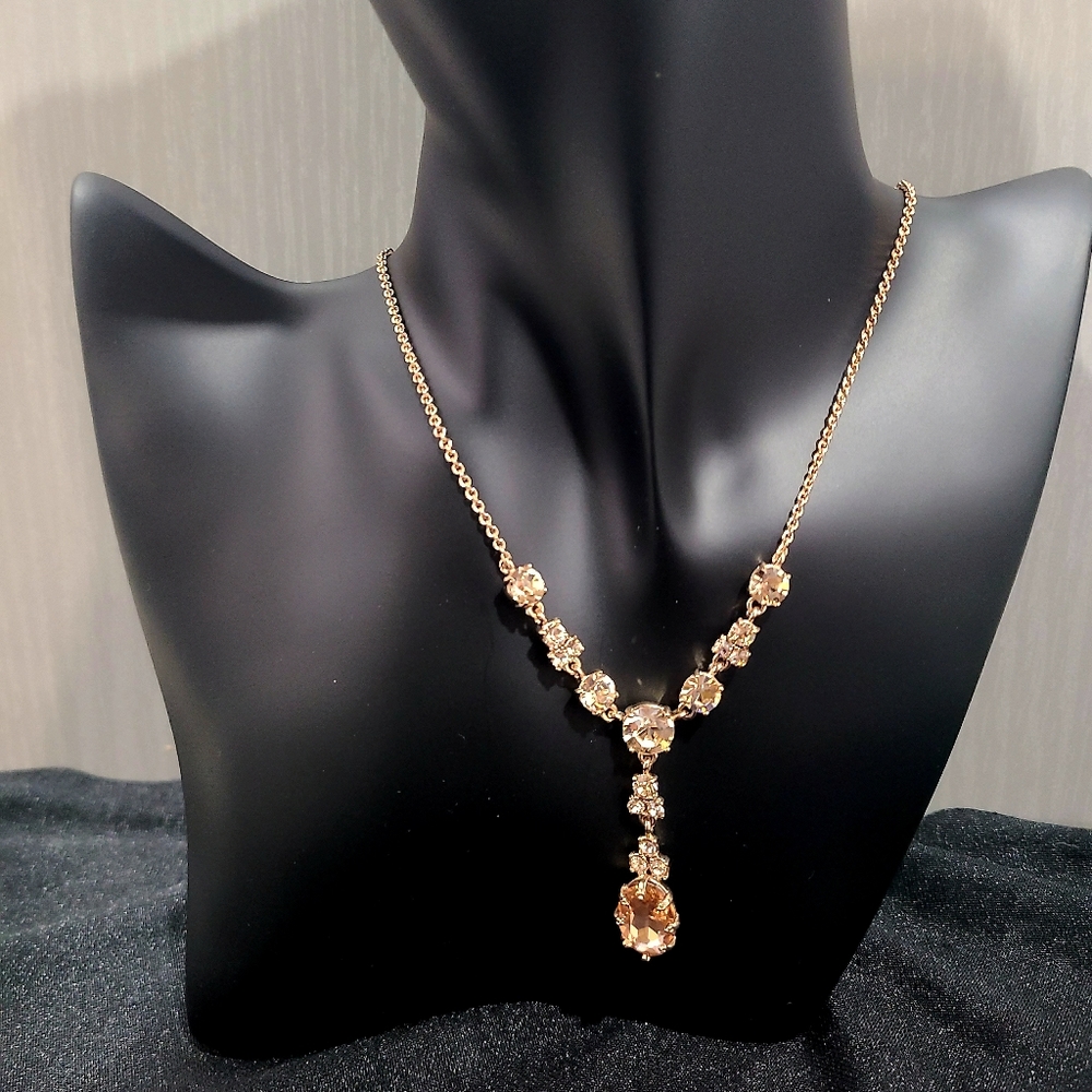 Marchesa rose gold colored necklace. Great gift for someone special!